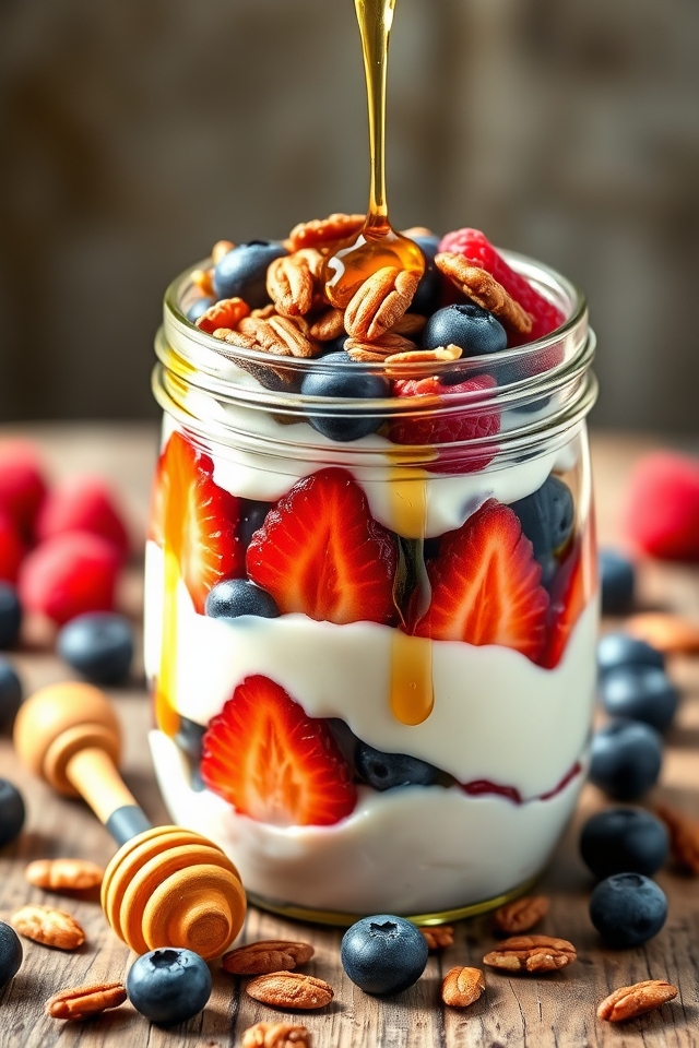 yogurt nuts berries parfait