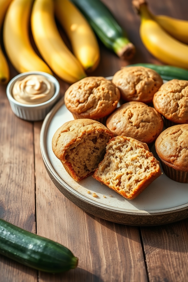zucchini banana breakfast muffins