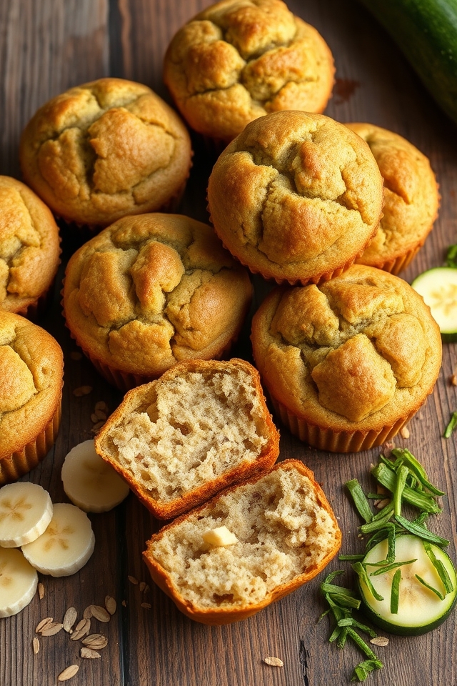 zucchini banana breakfast muffins