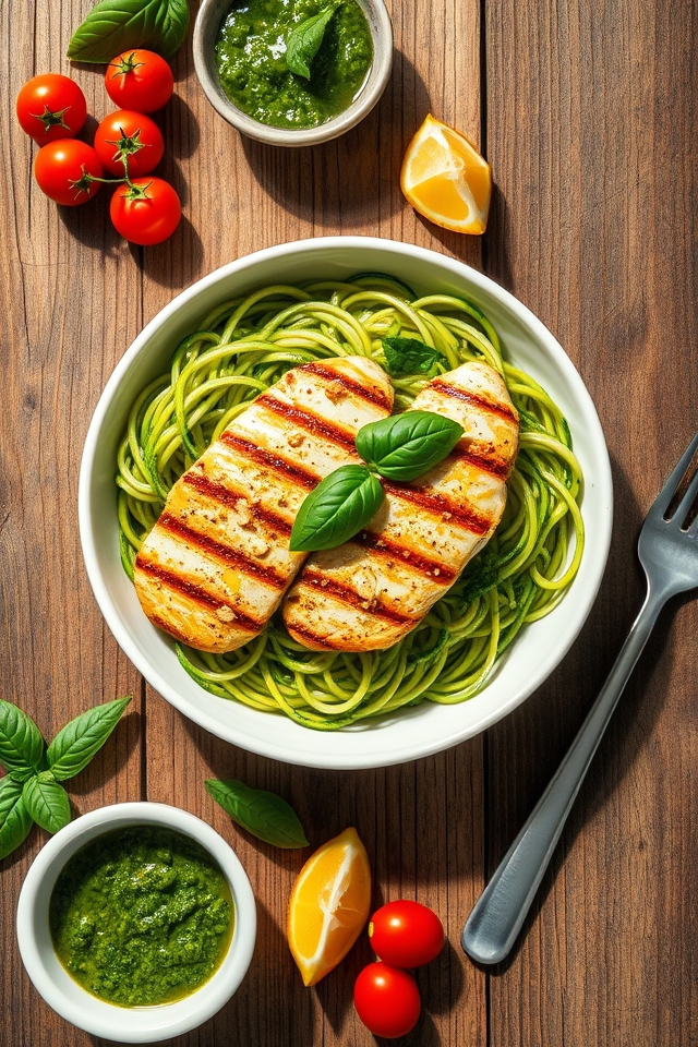 zucchini pesto grilled chicken