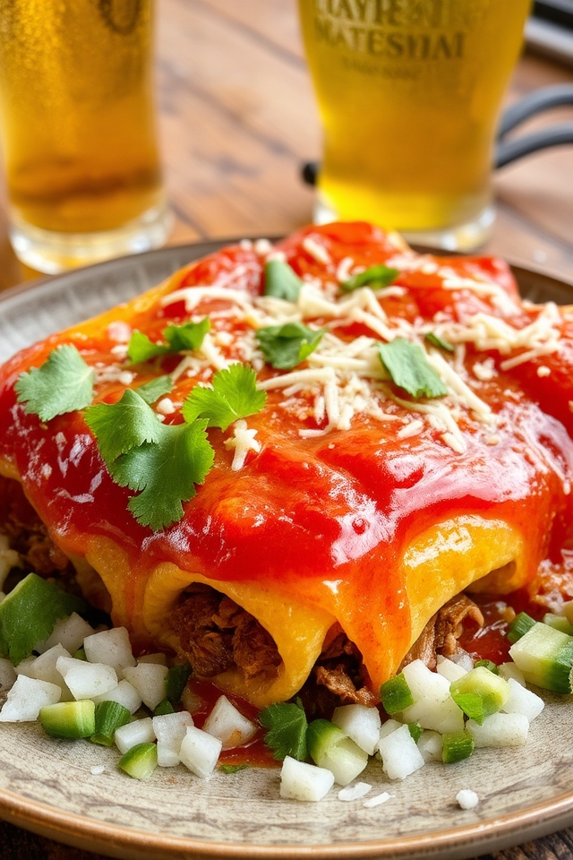 beef enchiladas with red sauce