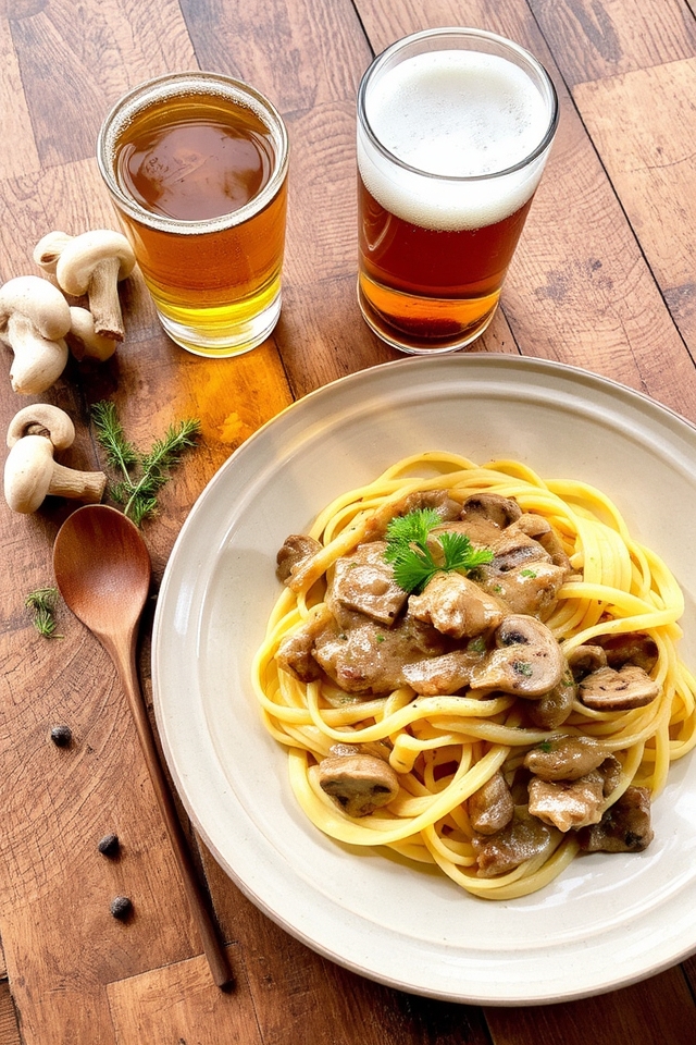 beef stroganoff with beer