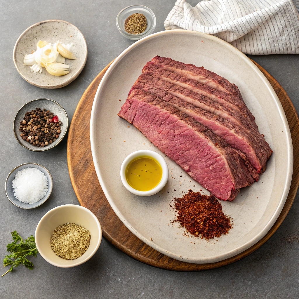 Ingredients For Brisket With Horseradish Sauce and Roasted Carrots