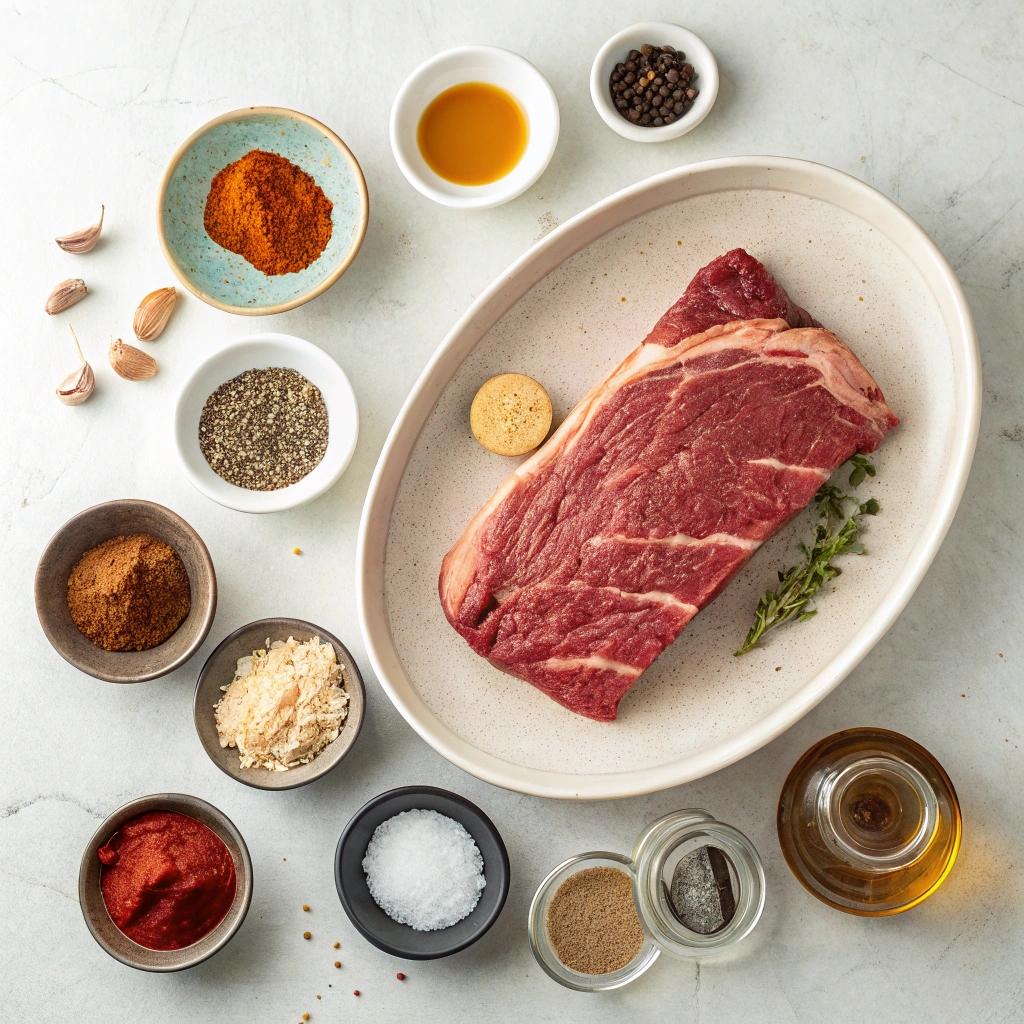 Ingredients For Smoky Brisket With Chipotle Peppers