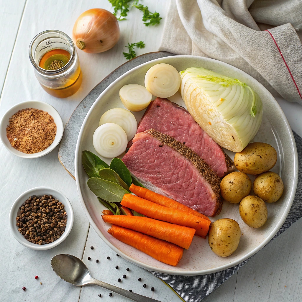 Ingredients For Corned Beef Brisket With Cabbage and Potatoes