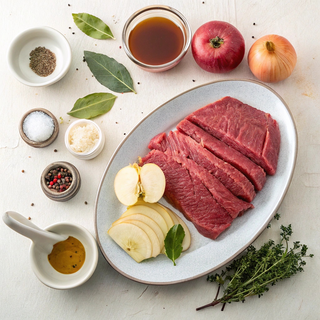 Ingredients For Braised Brisket With Apples and Onions