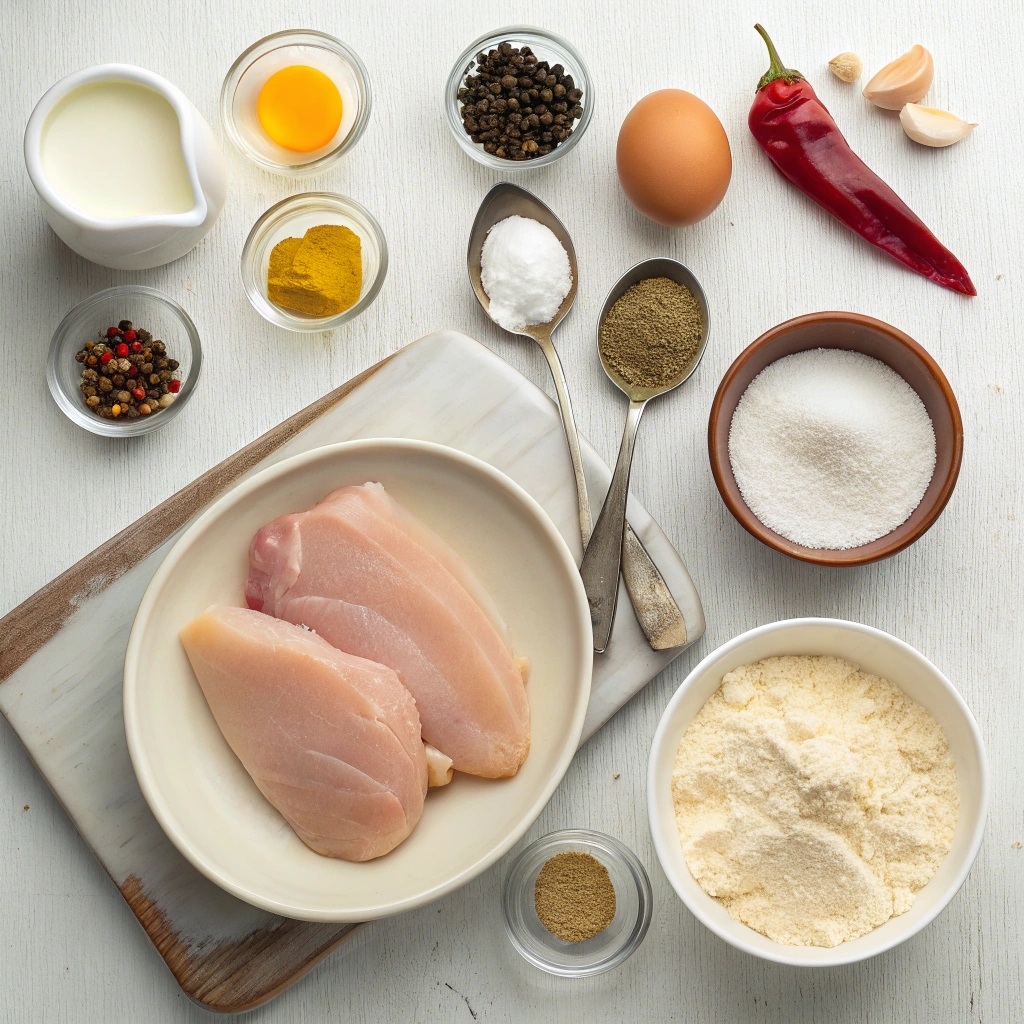 Ingredients Crispy Chicken and Waffles