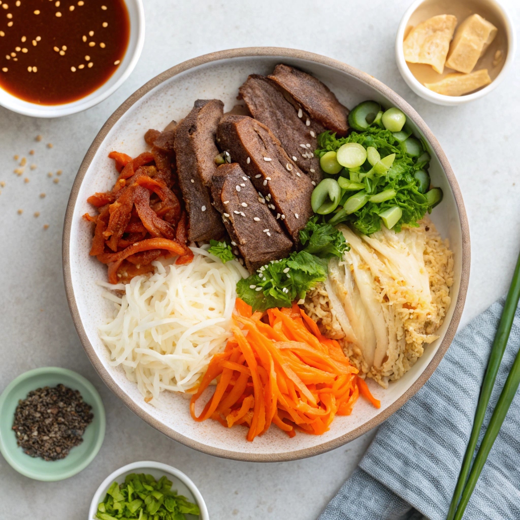Ingredients For Korean BBQ Brisket With Kimchi Slaw