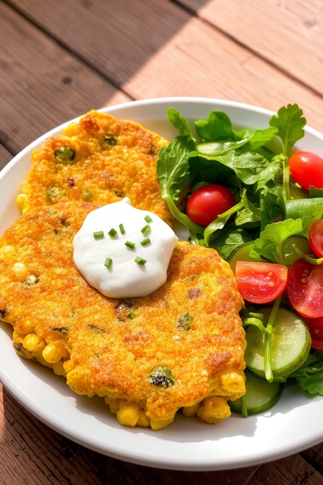 crispy corn zucchini patties