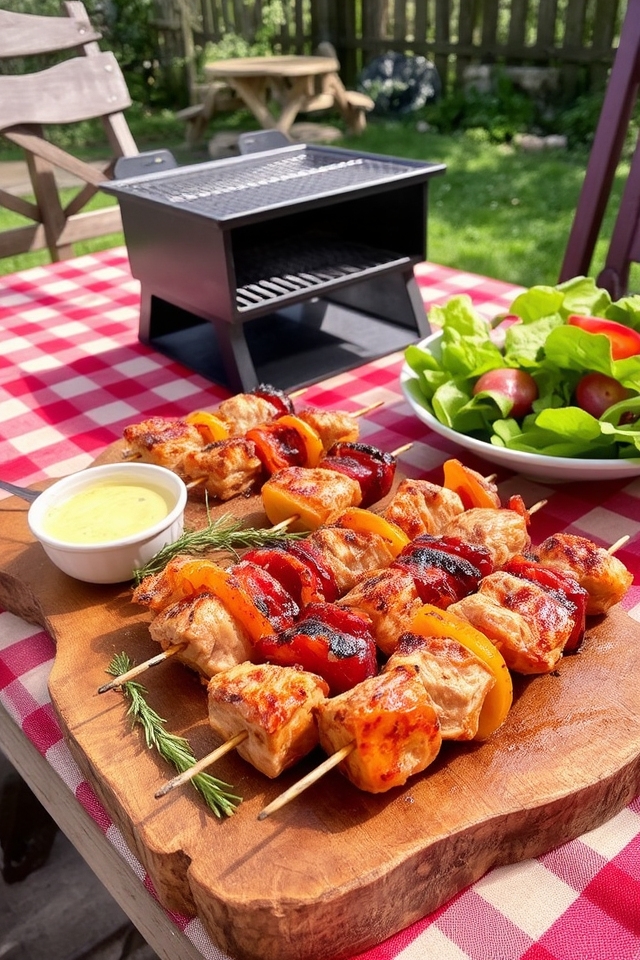 dijon mustard grilled pork skewers