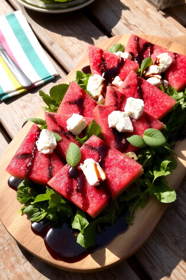 grilled watermelon goat cheese salad