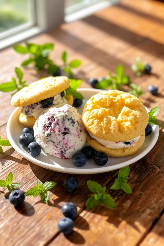 lemon blueberry ice cream sandwiches