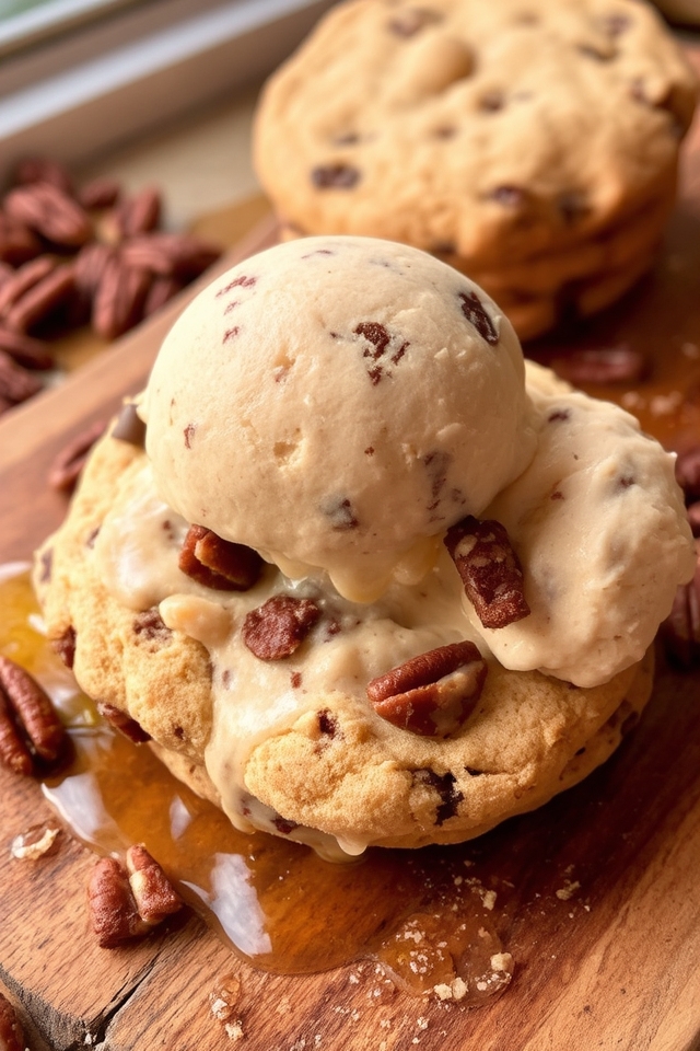 maple pecan ice cream sandwiches