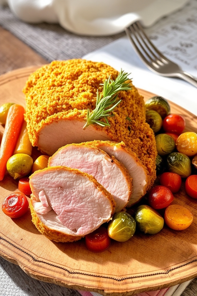 mustard herb crusted pork
