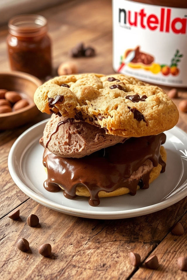nutella ice cream sandwich delight