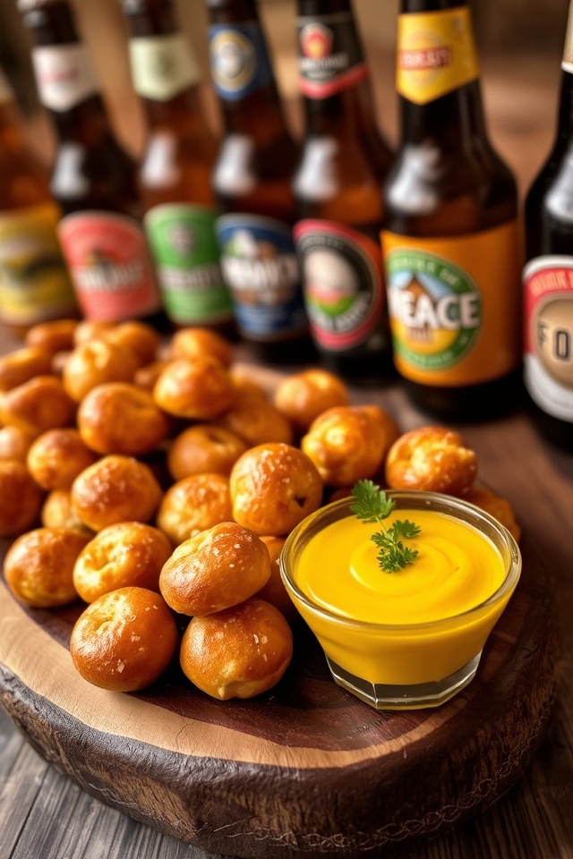 pretzel bites with mustard dip