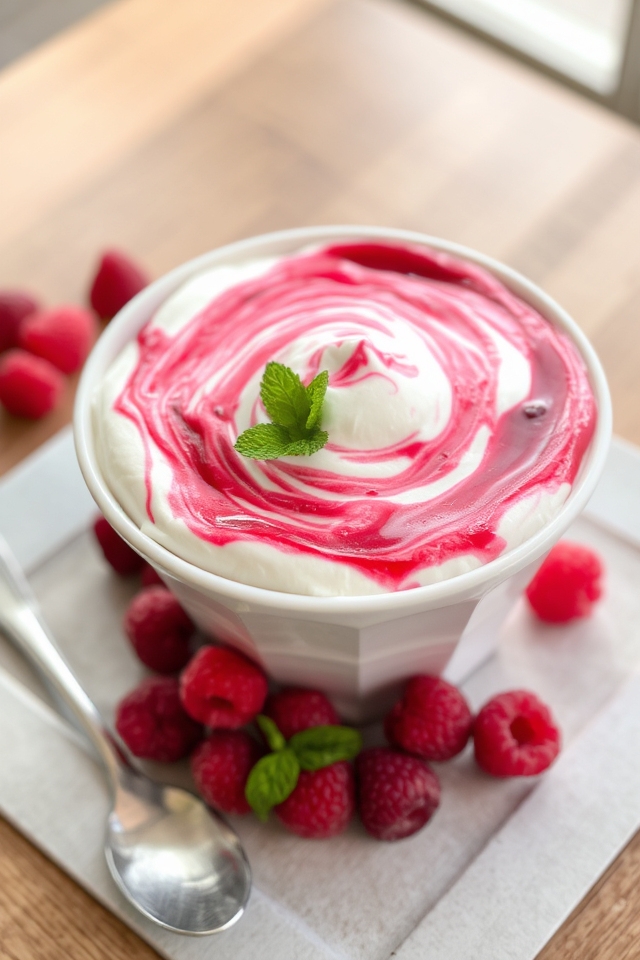 raspberry whipped cream dessert