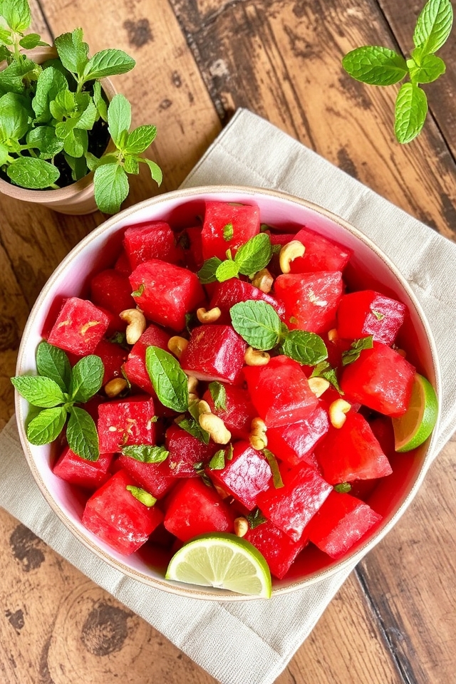 refreshing thai watermelon salad