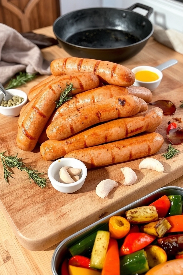 savory garlic mustard sausage