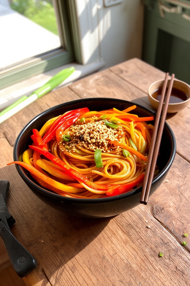 sesame noodles with vegetables