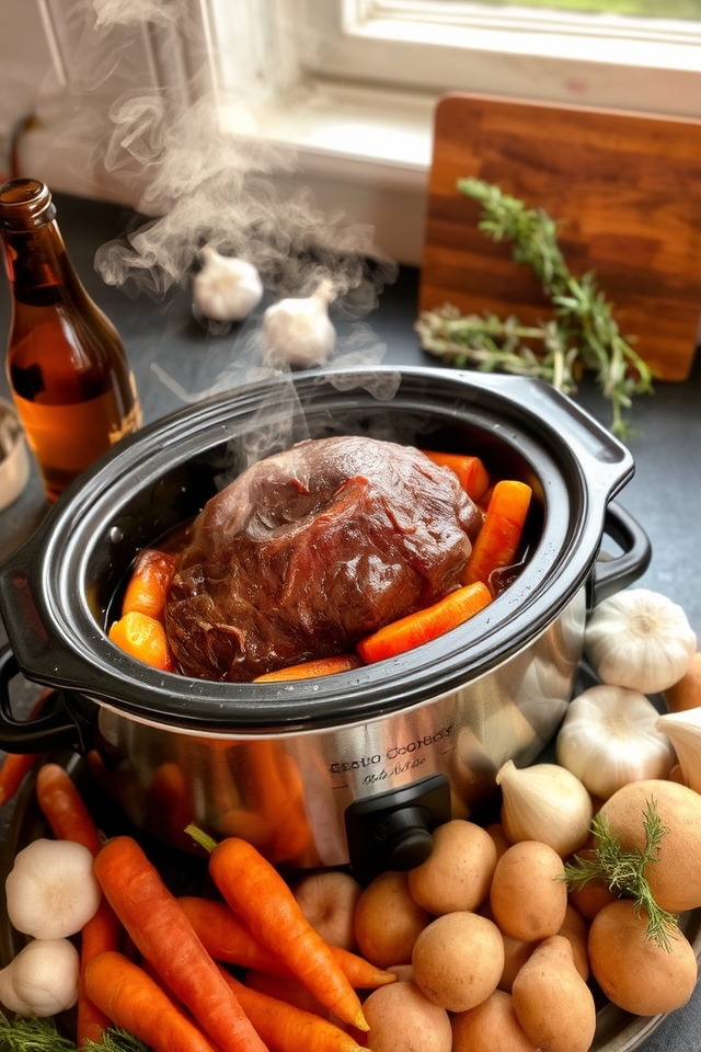 slow cooked beer infused roast