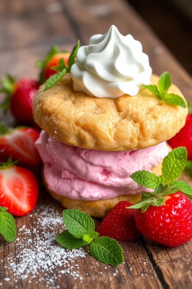 strawberry shortcake ice cream sandwich