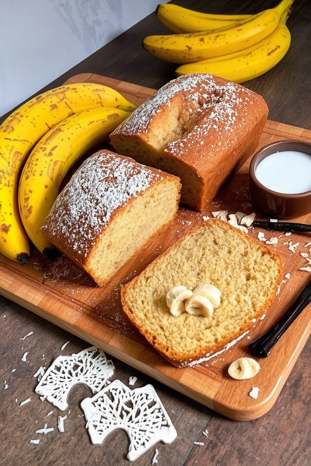 tropical coconut banana bread