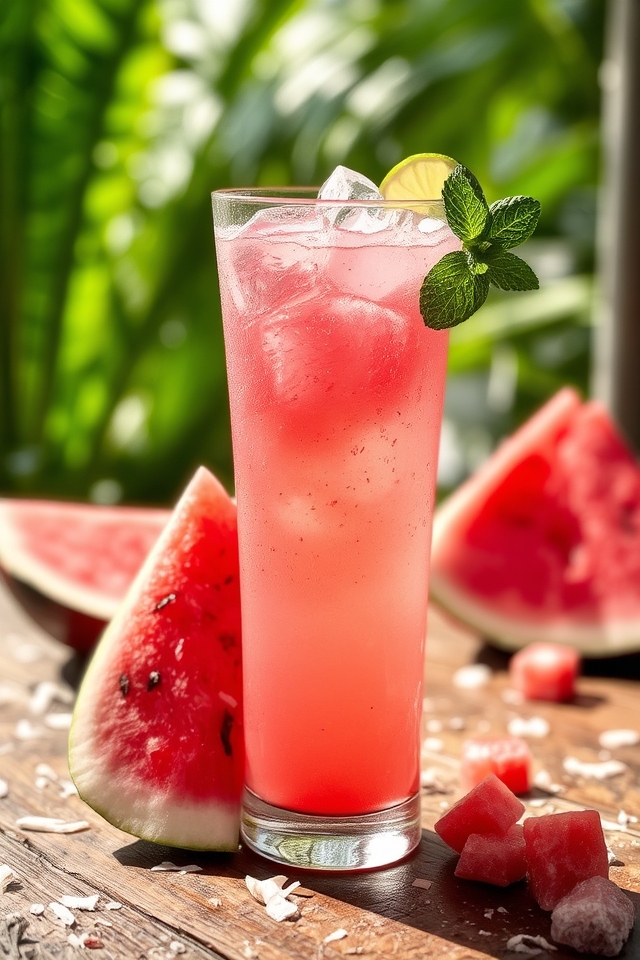 tropical watermelon coconut refreshment