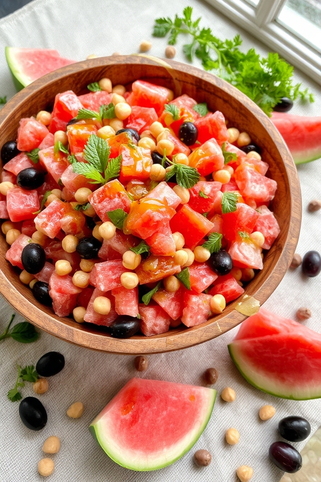 vibrant mediterranean watermelon salad