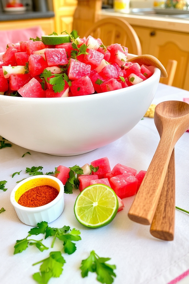 vibrant watermelon jicama salad