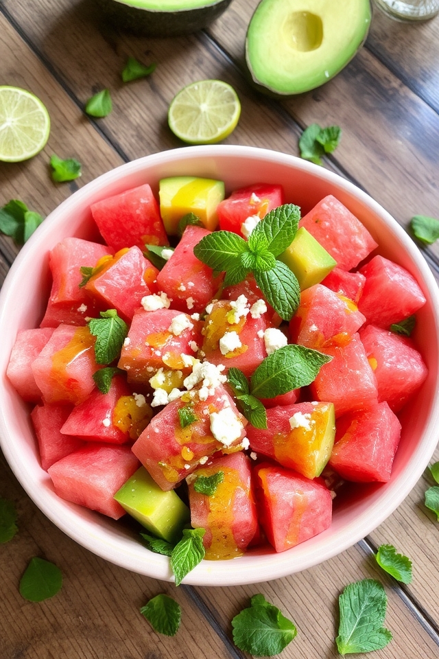 watermelon avocado salad delight