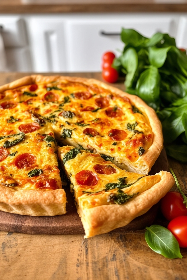 Tomato and Spinach Quiche