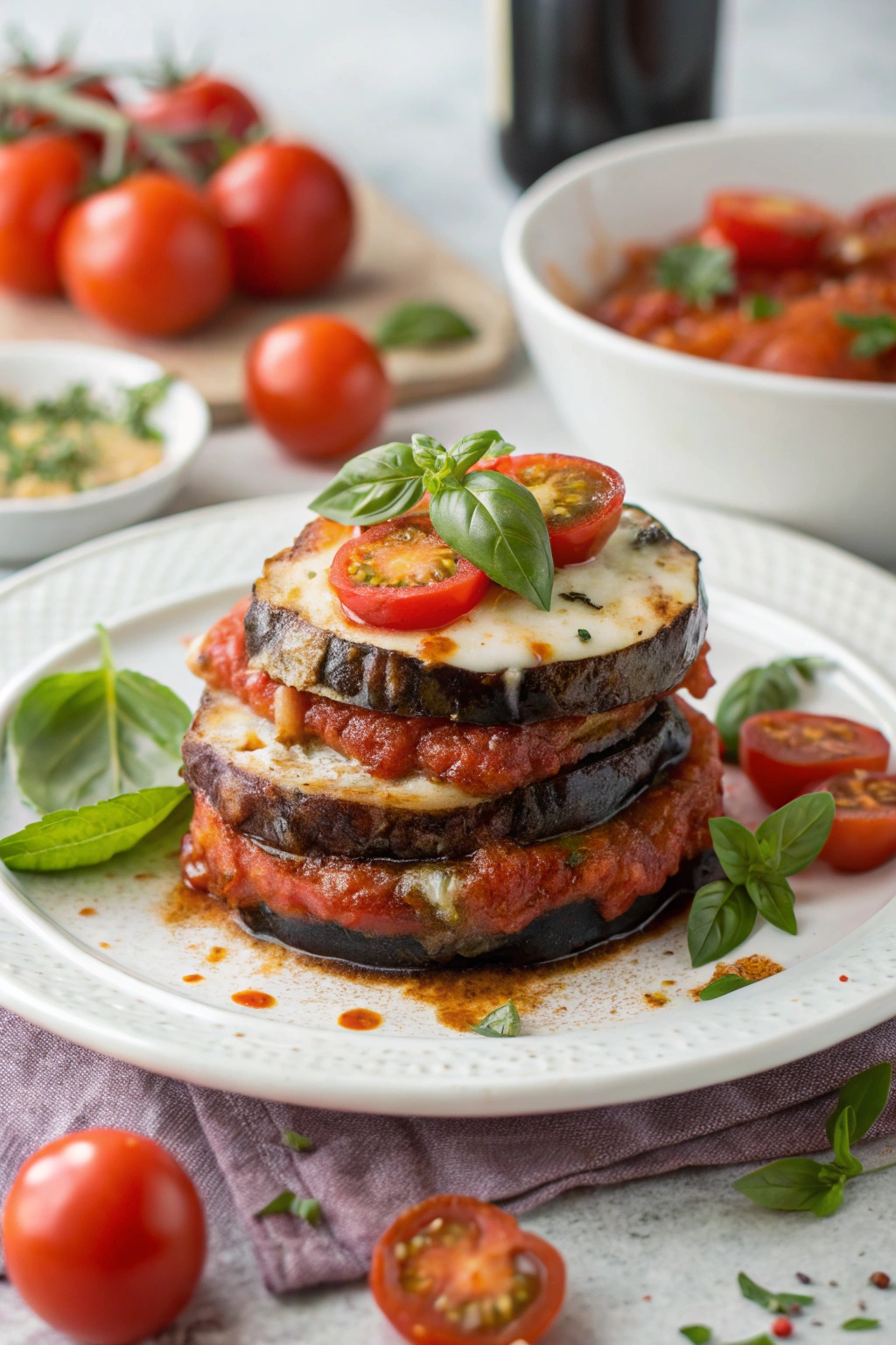 Eggplant Parmesan With Fresh Tomatoes