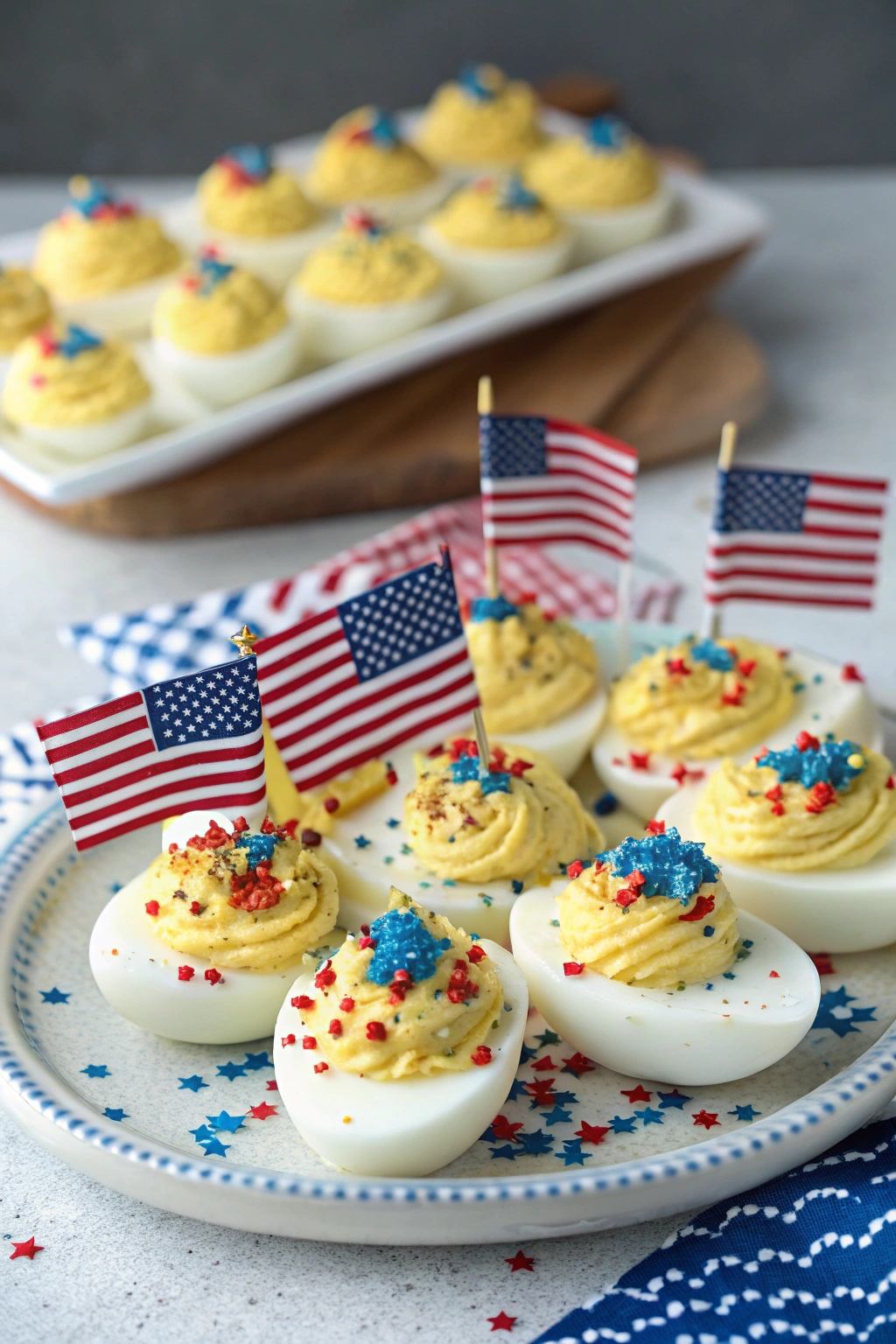 Festive 4th of July Deviled Eggs