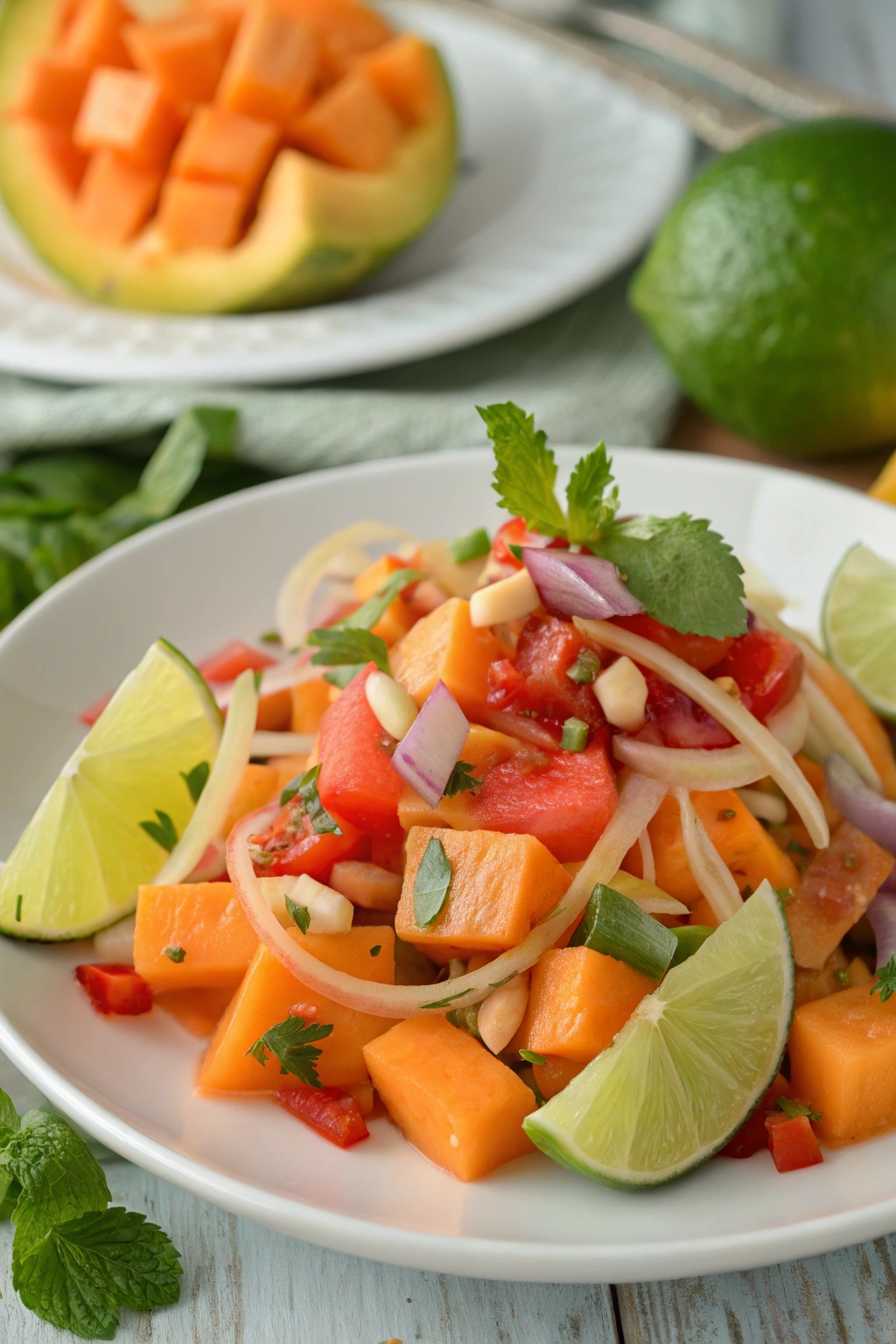 Papaya Salad With Lime Dressing recipe