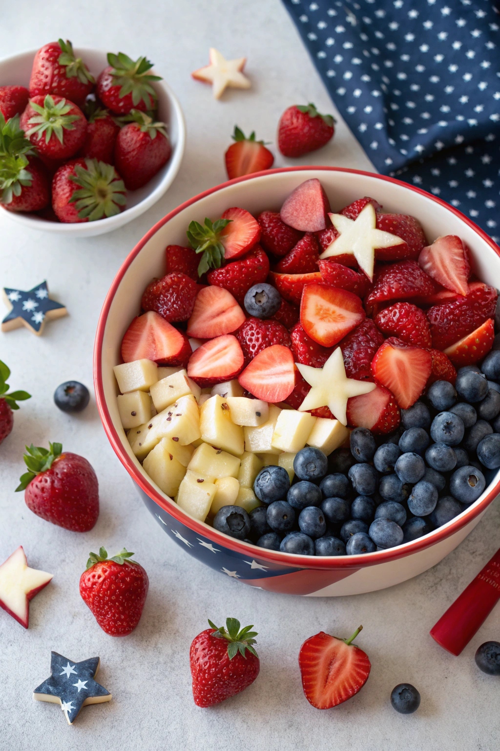 Patriotic Red, White, and Blue Fruit Salad