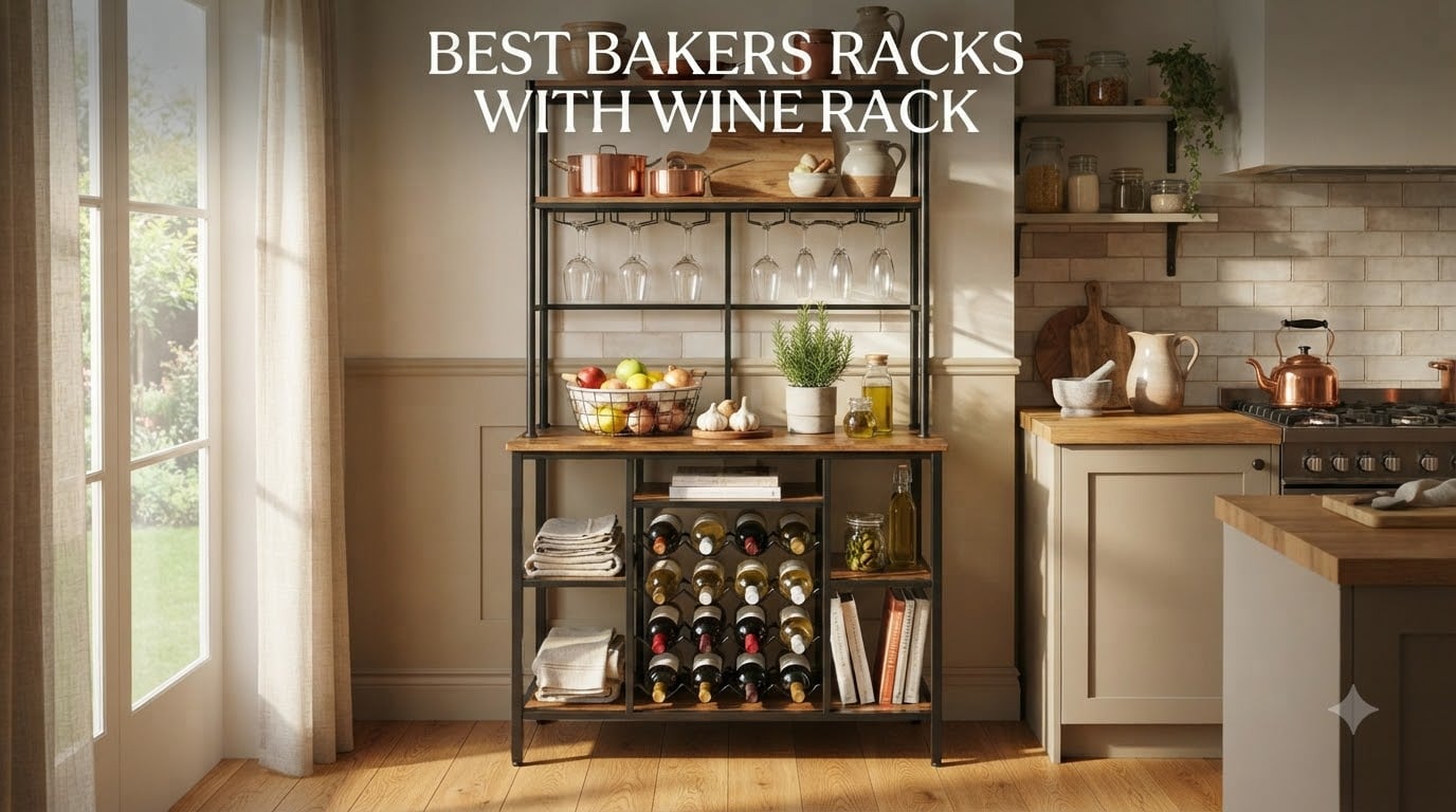 best bakers racks with wine rack