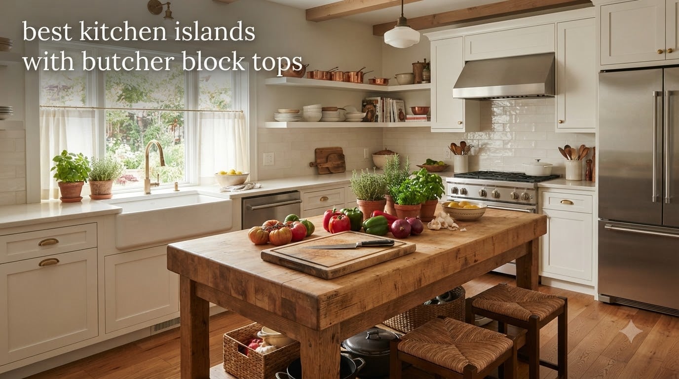best kitchen islands with butcher block tops