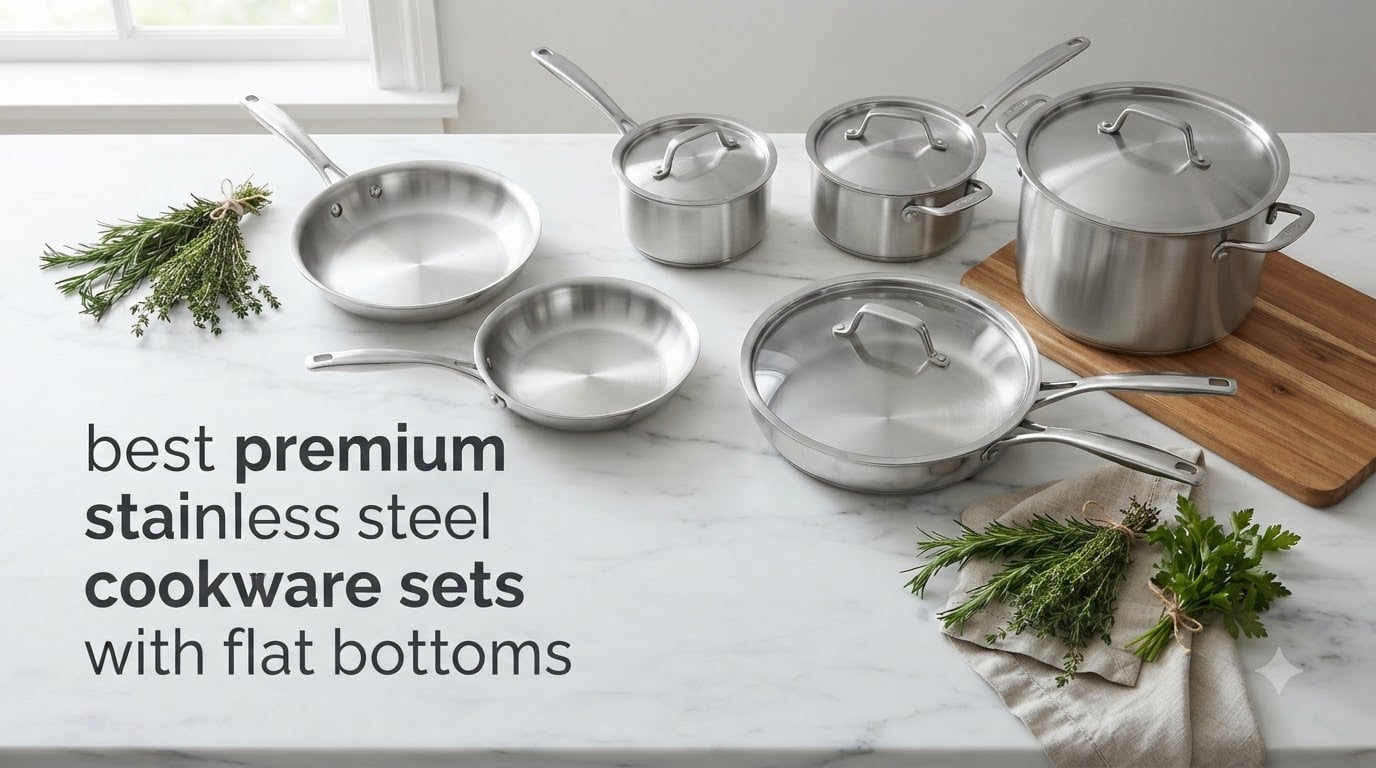 best premium stainless steel cookware sets with flat bottoms