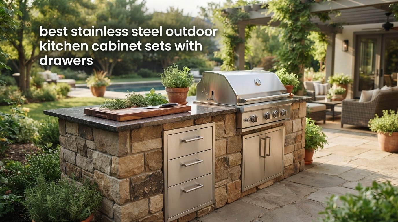 best stainless steel outdoor kitchen cabinet sets with drawers