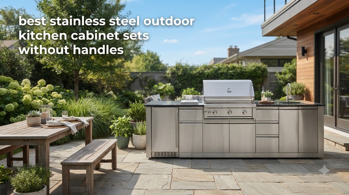 best stainless steel outdoor kitchen cabinet sets without handles