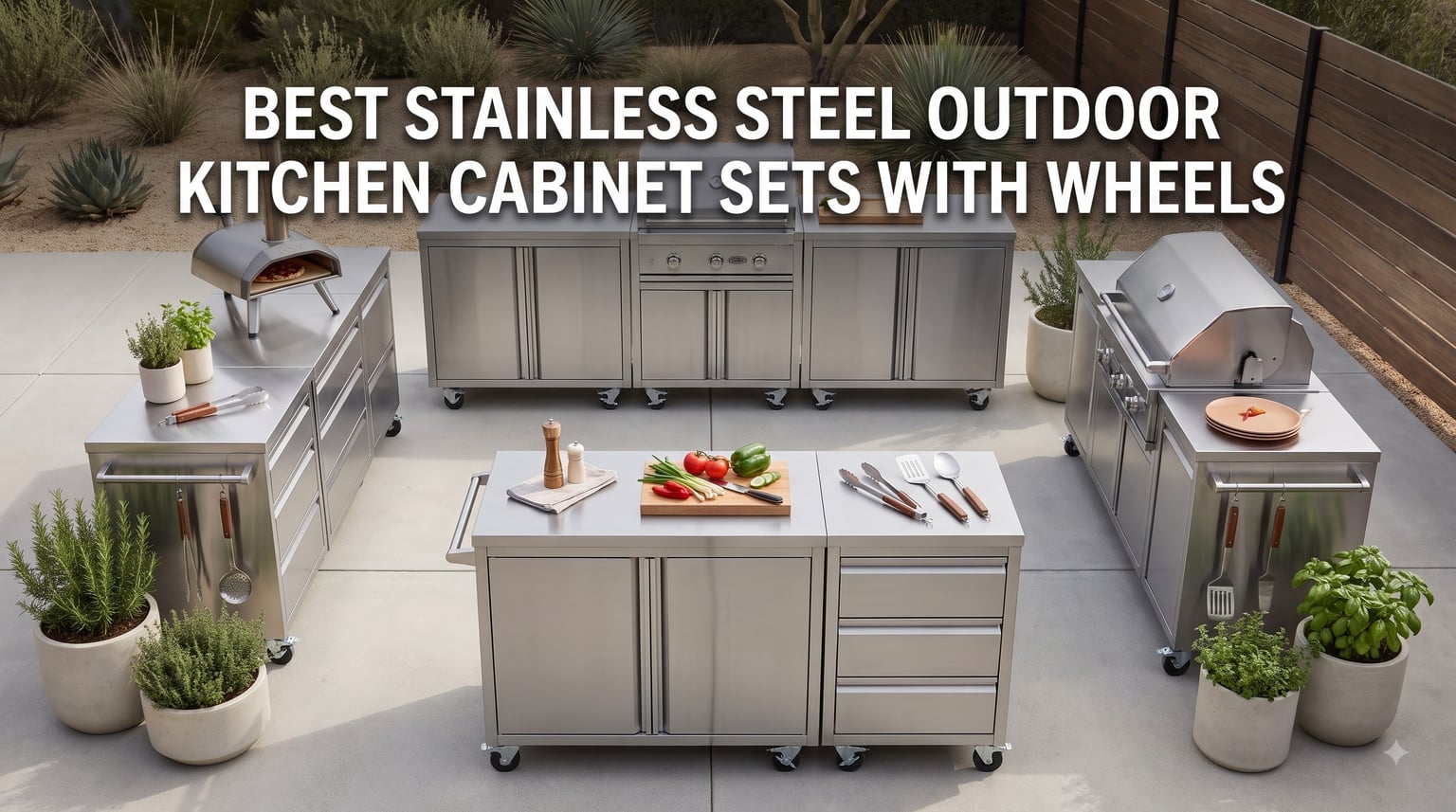 best stainless steel outdoor kitchen cabinet sets with wheels