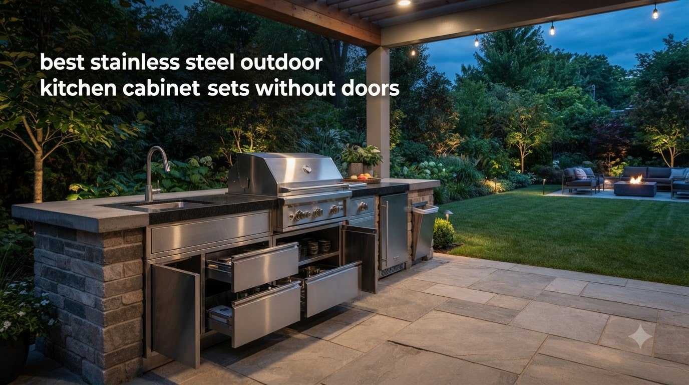 best stainless steel outdoor kitchen cabinet sets without doors