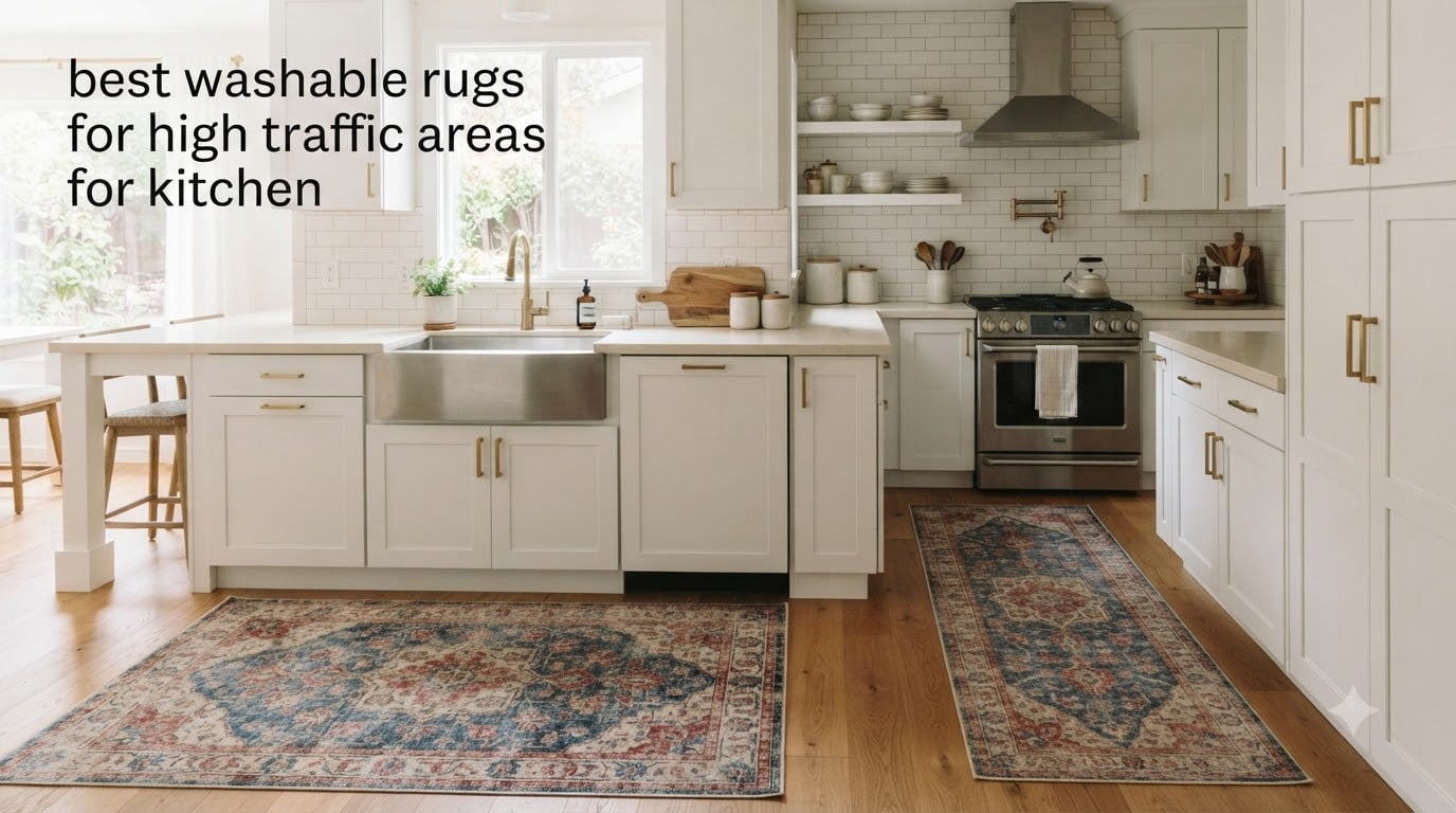 best washable rugs for high traffic areas for kitchen