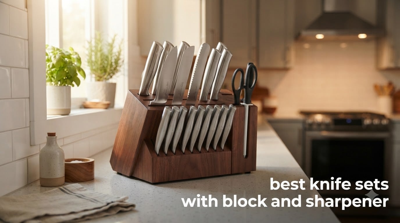 best knife sets with block and sharpener