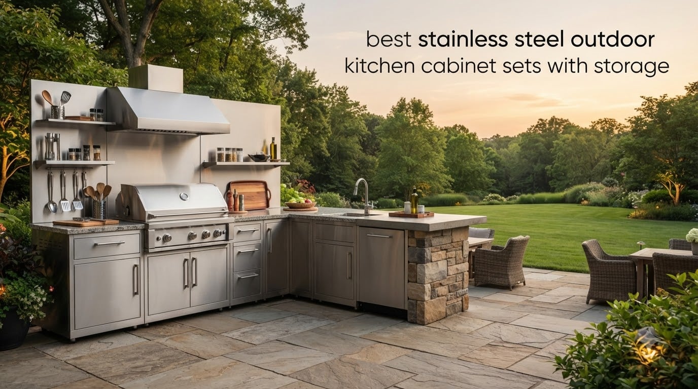 best stainless steel outdoor kitchen cabinet sets with storage